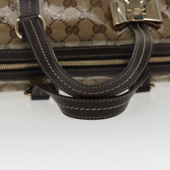 GUCCI GG Crystal Hand Bag Beige Gold 181485 Auth 96794 - Picture 7 of 16